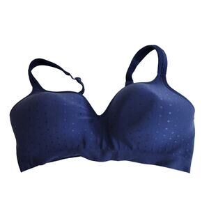 Bali Comfort Revolution Blue Seamless Full Coverage Wire Free Bra Size 38D